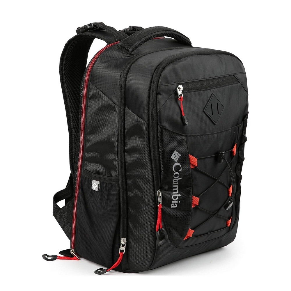 Columbia Diablo Creek Backpack Diaper Bag Thermal Change Mat Black Red Pockets - Picture 7 of 16